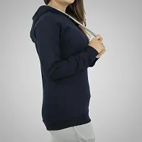MYO Women's Full Sleeve Hooded Neck T Shirt Navy-thumb3