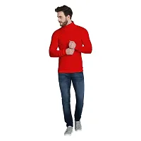MYO Men's Full Sleeves Turtle Neck/high Neck t Shirt | Sweatshirt|Hoodies Red-thumb3