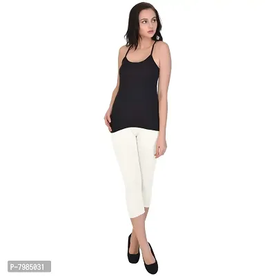 Fasha Women's Capri Pant ( White  Turquoise _ X-Large ) ( Pack of 2 )-thumb2