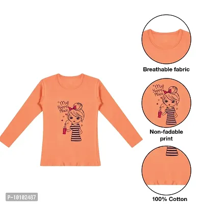Stylish Fancy Cotton Printed Full Sleeves T-Shirts Combo For Girls Pack Of 2-thumb5