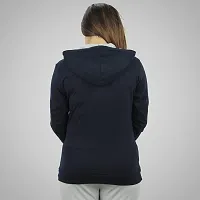 MYO Women's Full Sleeve Hooded Neck T Shirt Navy-thumb1