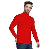 MYO Men's Full Sleeves Turtle Neck/high Neck t Shirt | Sweatshirt|Hoodies Red-thumb2