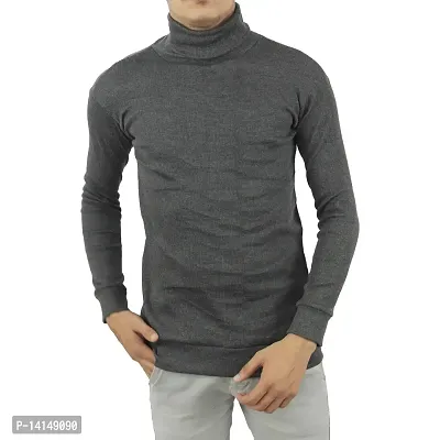 MYO Winter Wear High Neck Cotton Plain Full Sleeve Turtle Neck T Shirt for Men