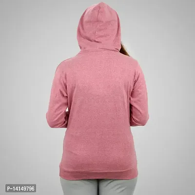 MYO Women's Full Sleeve Hooded Neck T Shirt Pack of 2 Pink-Red-thumb4