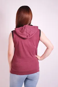 MYO Sleeveless Hoodie for Women Cotton Regular Fit Hooded T-Shirt for Girls-thumb1