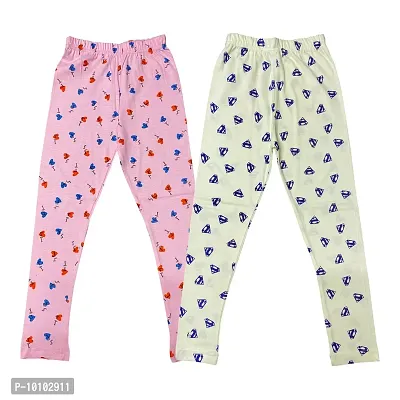 Stylish Fancy Cotton Printed Leggings Combo For Girls Pack Of 2