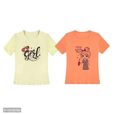 MYO Girls' Cotton Half Sleeves T-Shirt | Regular Fit T-Shirt for Girls Combo Pack of 2-thumb0