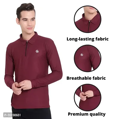 Stylish Fancy Polyester Solid Polos T-Shirts For Men-thumb4