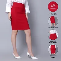 Elegant Red Lam Lam Solid Skirt For Women-thumb3