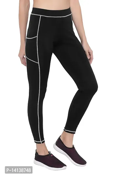 MYO Stretchable Gym wear Sports Leggings Ankle Length Workout Tights | Sports Fitness Yoga, Dance, Jogging Pant, Track Pants for Girls  Women Sizes-thumb0