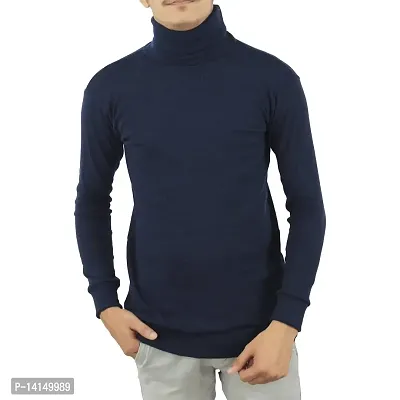 MYO Winter Wear High Neck Cotton Plain Full Sleeve Turtle Neck T Shirt for Men