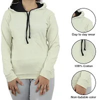 MYO Women's Full Sleeve Hooded Neck T Shirt Pack of 2 Black-Cream-thumb4