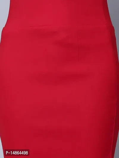 Elegant Red Lam Lam Solid Skirt For Women-thumb3
