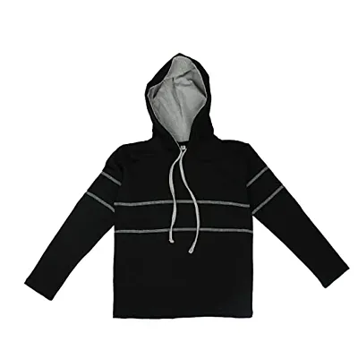 MYO Full Sleeve Hooded Neck Sweatshirts/Hoodies for Boys and Girls Black