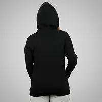 MYO Women's Full Sleeve Hooded Neck T Shirt Black-thumb1