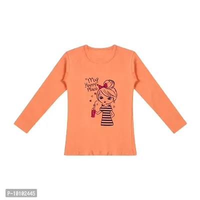 Stylish Fancy Cotton Printed Full Sleeves T-Shirts For Girls-thumb0