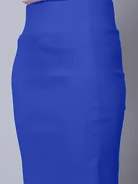 Elegant Blue Lam Lam Solid Skirt For Women-thumb2
