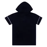 Stylish Black Cotton Solid Tees For Boys-thumb1