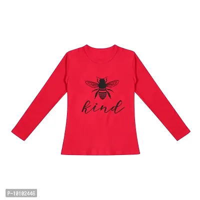 Stylish Fancy Cotton Printed Full Sleeves T-Shirts For Girls-thumb0