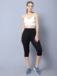 Elegant Black Polyester Solid Capris For Women-thumb4