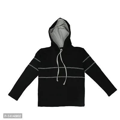 MYO Full Sleeve Hooded Neck Sweatshirts/Hoodies for Boys and Girls Black-thumb0