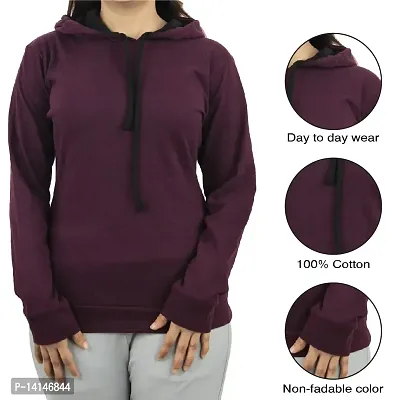 MYO Women's Full Sleeve Hooded Neck T Shirt Pack of 2-thumb5