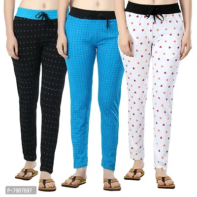 Fasha Printed Lowers for Women Combo Pack of 3