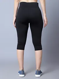 Elegant Black Polyester Solid Capris For Women-thumb2