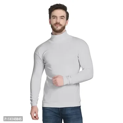 MYO Men's Full Sleeves Turtle Neck/high Neck t Shirt | Sweatshirt|Hoodies Grey