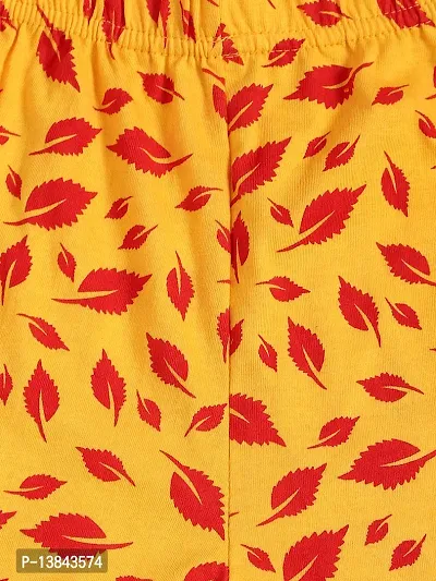 Fabulous Yellow Cotton Printed Leggings For Girls-thumb3