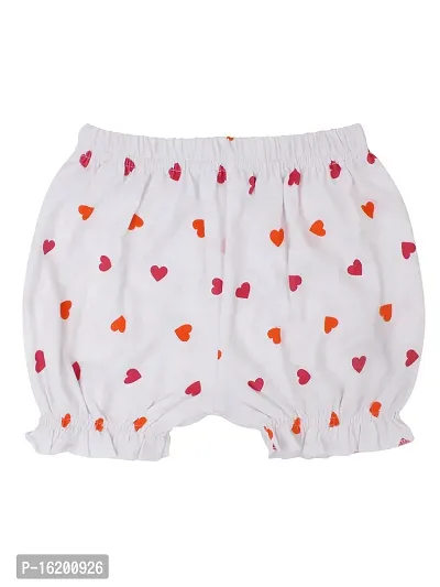 Stylish Cotton Blend White Printed Hot Pant For Kids- Combo Of 1