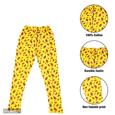 Fabulous Yellow Cotton Printed Leggings For Girls-thumb5