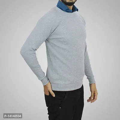 MYO Mens Round Neck Full Sleeve Winter Cotton Rib Lycra Sweater-thumb3