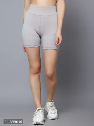 Elegant Polyester Spandex Solid Sports Shorts For Women
