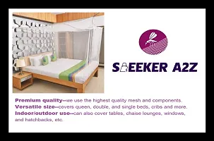 Sleeker A2Z Polycotton - Foldable Mosquito Net,Insect Protection Repellent, Perfect for Indoors and Outdoors (7 X 6 Ft, Peach)-thumb1