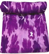 Double Bed Duve Cover with Beautiful Mapple Leaves Design Zipper and Soft and Comfortable Fabric (Purple)-thumb1