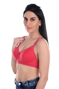 Stylish Pink Cotton Solid Bras For Women-thumb2