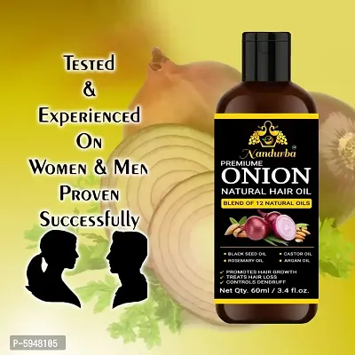 Nandurba Onion hair oil for Regrowth hair with Hair Fall Conrol(60ml)(Pack 1)