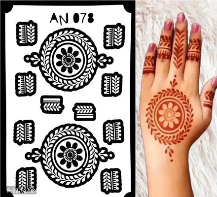 I-M Stylish And Trendy Beautifull Floral Designer Mehandhi Henna Stencil Sticker For Girls Women And Kids-thumb0