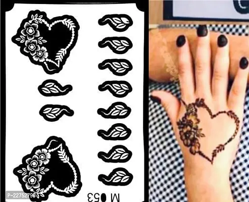 I-M 12 Pieces Of Traditional Mandala Designer Mehandhi Henna Stencil Sticker For Girls Women And Kids Palm And Fingers Come For Two Hands