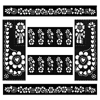 I-M 25 Pieces Of Traditional Reusable Mehandhi Henna Stencil Set For Womenhand Ang Leg Blackage 8 To 16-thumb3