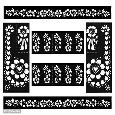 I-M 25 Pieces Of Traditional Reusable Mehandhi Henna Stencil Set For Womenhand Ang Leg Blackage 8 To 16-thumb4