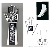 I-M Stylish And Trendy Beautifull Floral Designer Mehandhi Henna Stencil Sticker For Girls Women And Kids-thumb1