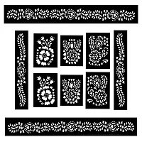 I-M 25 Pieces Of Traditional Reusable Mehandhi Henna Stencil Set For Womenhand Ang Leg Blackage 8 To 16-thumb2