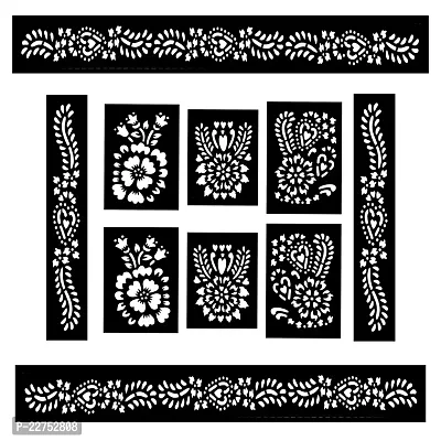 I-M 25 Pieces Of Traditional Reusable Mehandhi Henna Stencil Set For Womenhand Ang Leg Blackage 8 To 16-thumb3