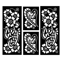 I-M 25 Pieces Of Traditional Reusable Mehandhi Henna Stencil Set For Womenhand Ang Leg Blackage 8 To 16-thumb3