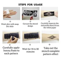 I-M 25 Pieces Of Traditional Reusable Mehandhi Henna Stencil Set For Womenhand Ang Leg Blackage 8 To 16-thumb1