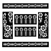 I-M 25 Pieces Of Traditional Reusable Mehandhi Henna Stencil Set For Womenhand Ang Leg Blackage 8 To 16-thumb2