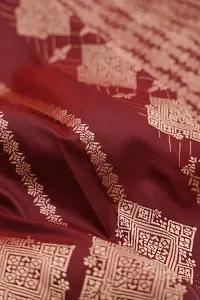 Elegant Maroon Art Silk Saree with Blouse piece For Women-thumb3