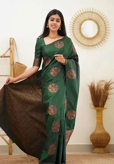 Inrebic Women's Beautiful Ethinic Wear Saree With Unstiched Blouse Piece (RE_10270)